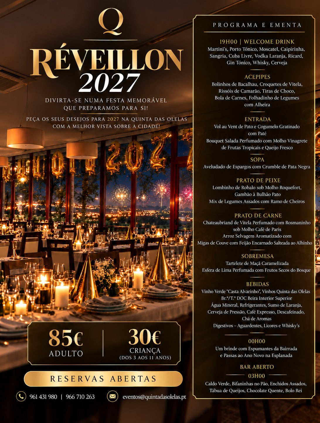 Réveillon 2027 – Jantar de Passagem de Ano